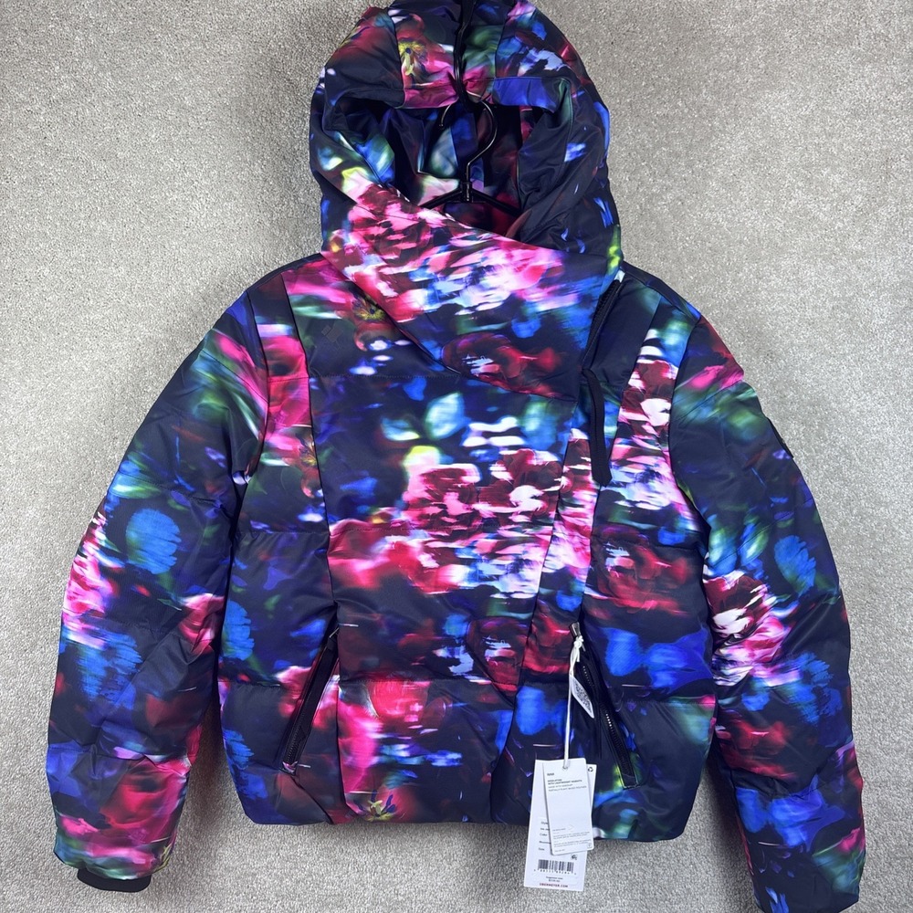 Obermeyer Isla Jacket Girls‎ MED (10-12) Bloominescence Floral Waterproof Puffer